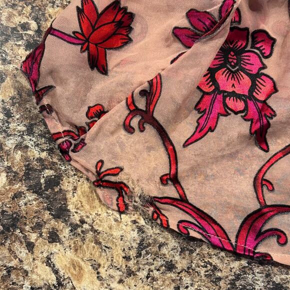 For Love & Lemons Dress Saffron Mini Floral Crochet Lace Velvet Sheer Boho XS - Picture 6 of 11